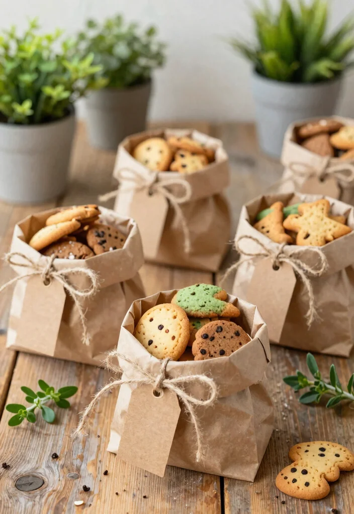 16 Cute, Creative, and Eco-Friendly Cookie Packaging Ideas - 1. Kraft Paper Bags with Twine 1