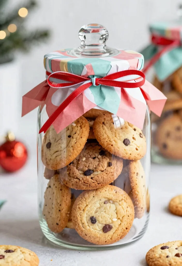 16 Cute, Creative, and Eco-Friendly Cookie Packaging Ideas - 12. Gift-wrapped Cookie Jars 1