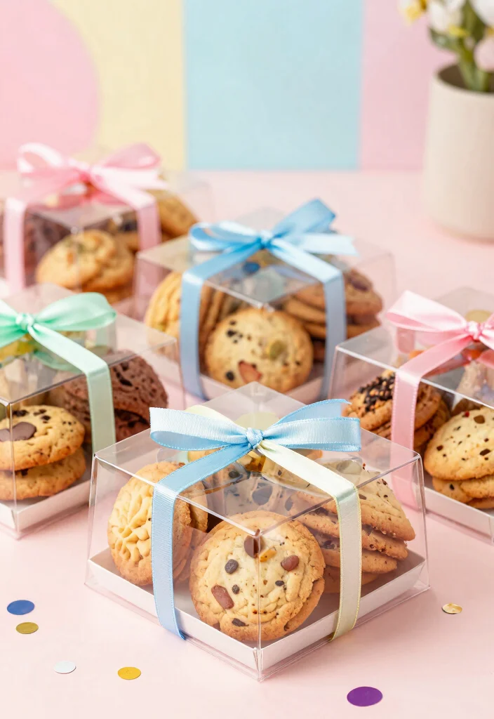 16 Cute, Creative, and Eco-Friendly Cookie Packaging Ideas - 2. Clear Biodegradable Boxes 1