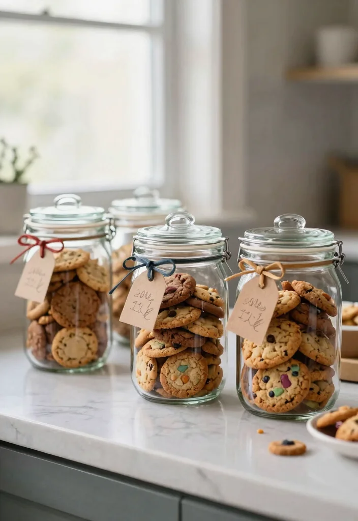 16 Cute, Creative, and Eco-Friendly Cookie Packaging Ideas - 4. Reusable Glass Jars 1