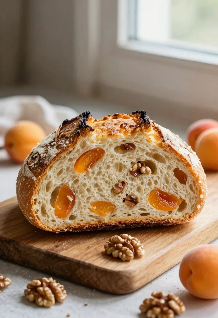 16 Flavor-Packed Inclusion Sourdough Bread Ideas - 3. Sweet Apricot and Walnut Sourdough 1
