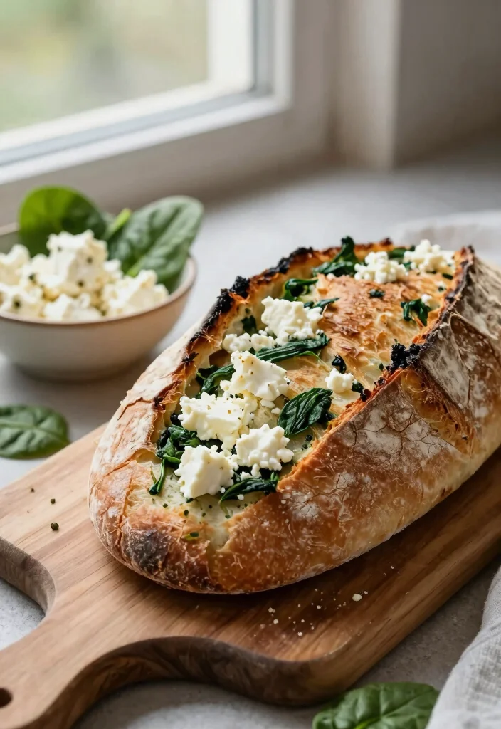 16 Flavor-Packed Inclusion Sourdough Bread Ideas - 4. Savory Feta and Spinach Sourdough 1