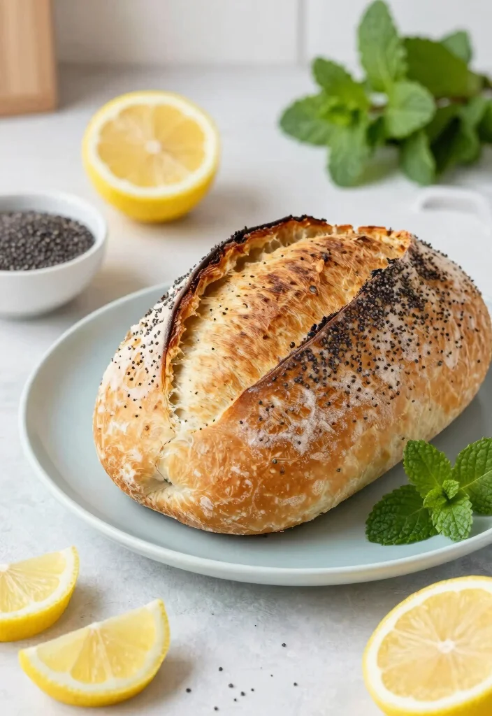 16 Flavor-Packed Inclusion Sourdough Bread Ideas - 7. Zesty Lemon and Poppy Seed Sourdough 1