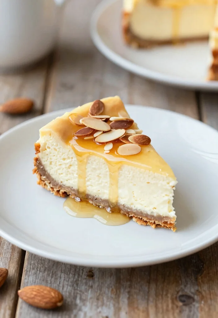 16 Fluffy Cheesecake Recipe Ideas for a Light, Creamy Texture - 11. Honey Almond Fluffy Cheesecake 1