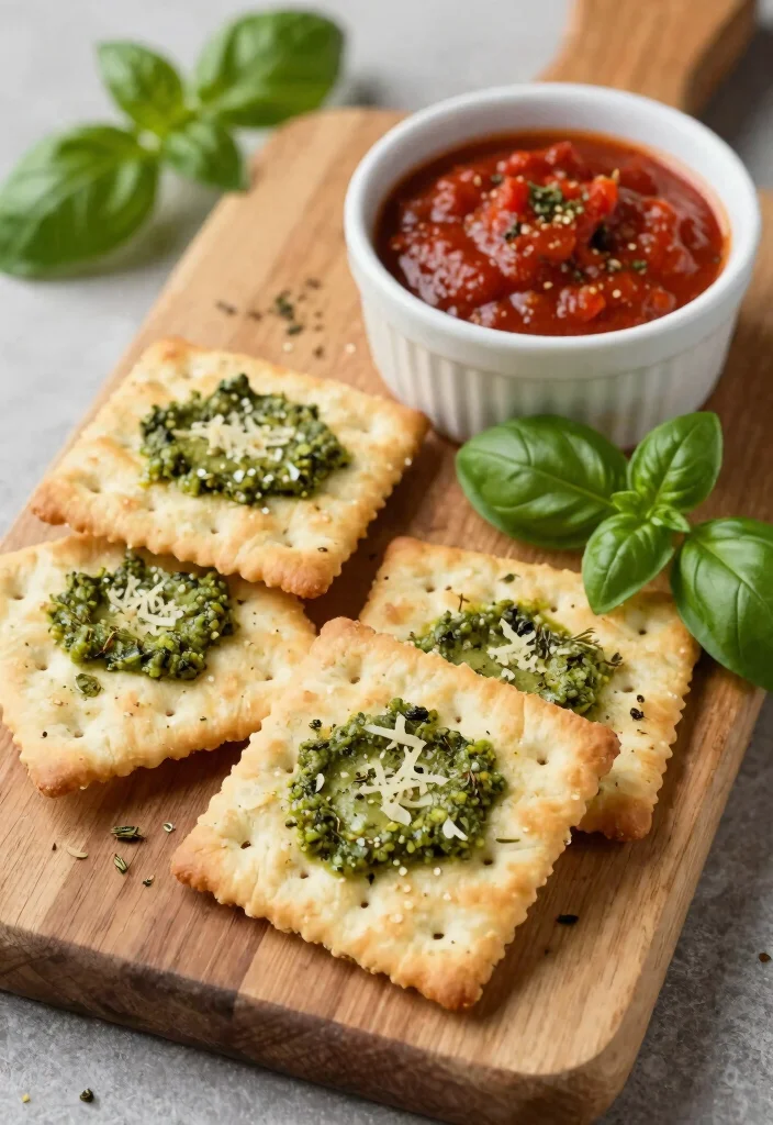 16 Sourdough Discard Crackers Recipes: Crispy Zero Waste Snacks - 15. Pesto and Parmesan Crackers 1
