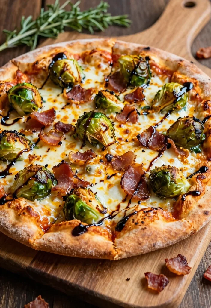 16 Sourdough Starter Pizza Dough Ideas for a Tangy Crispy Crust - 10. Balsamic Glazed Brussels Sprouts and Bacon 1