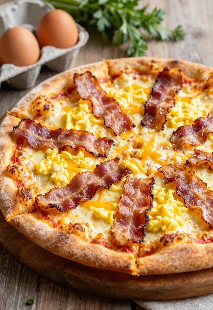 16 Sourdough Starter Pizza Dough Ideas for a Tangy Crispy Crust - 13. Breakfast Pizza with Eggs and Bacon 1