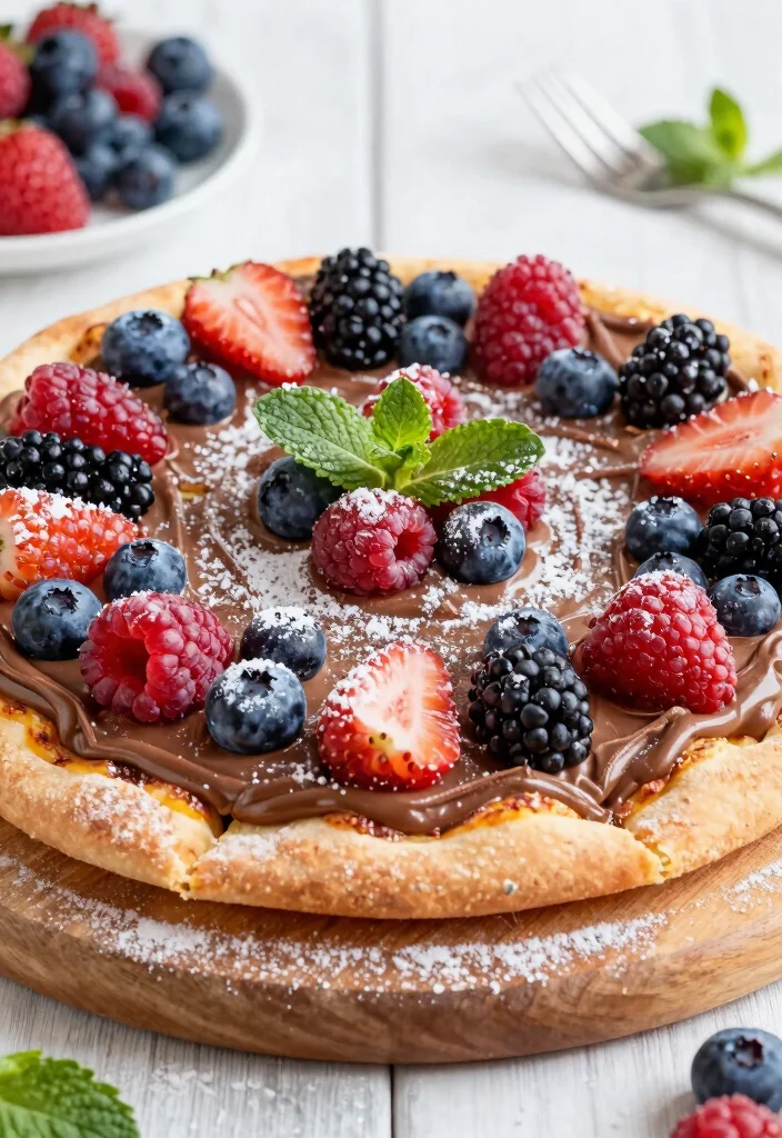 16 Sourdough Starter Pizza Dough Ideas for a Tangy Crispy Crust - 16. Nutella and Berry Dessert Pizza 1