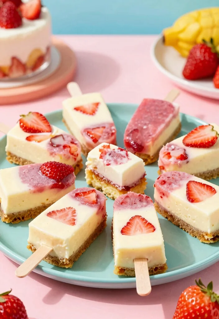 16 Strawberry Cheesecake Bites Ideas Sweet Party Desserts - 12. Strawberry Cheesecake Ice Cream Bites 1