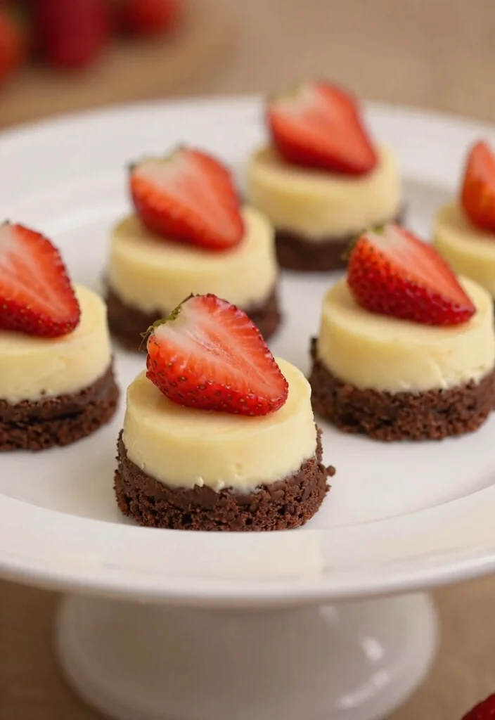 16 Strawberry Cheesecake Bites Ideas Sweet Party Desserts - 13. Strawberry Cheesecake Brownie Bites 1