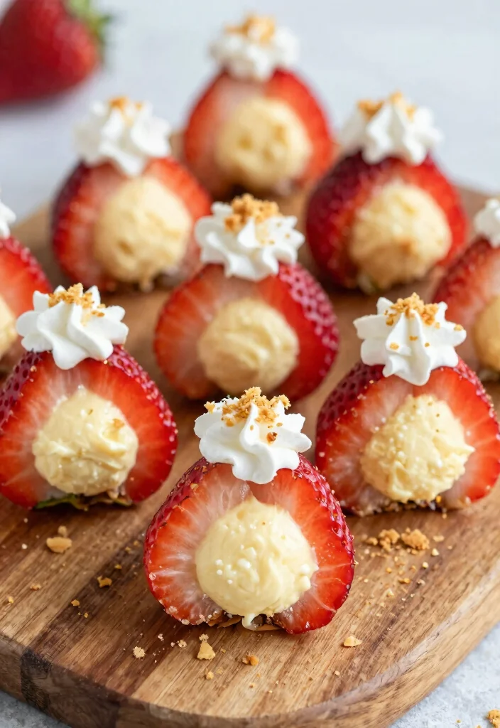 16 Strawberry Cheesecake Bites Ideas Sweet Party Desserts - 2. Strawberry Cheesecake Stuffed Strawberries 1
