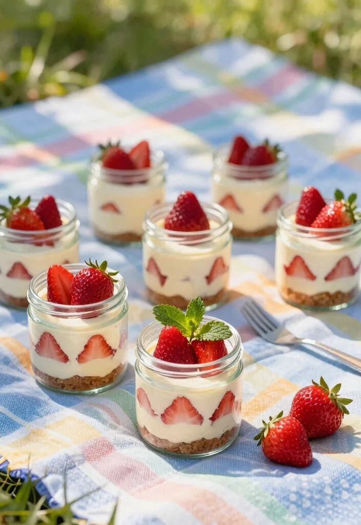 16 Strawberry Cheesecake Bites Ideas Sweet Party Desserts - 3. Mini Strawberry Cheesecake Jars 1