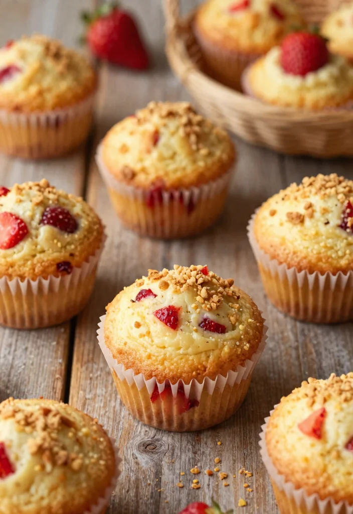 16 Strawberry Cheesecake Bites Ideas Sweet Party Desserts - 9. Strawberry Cheesecake Muffins 1