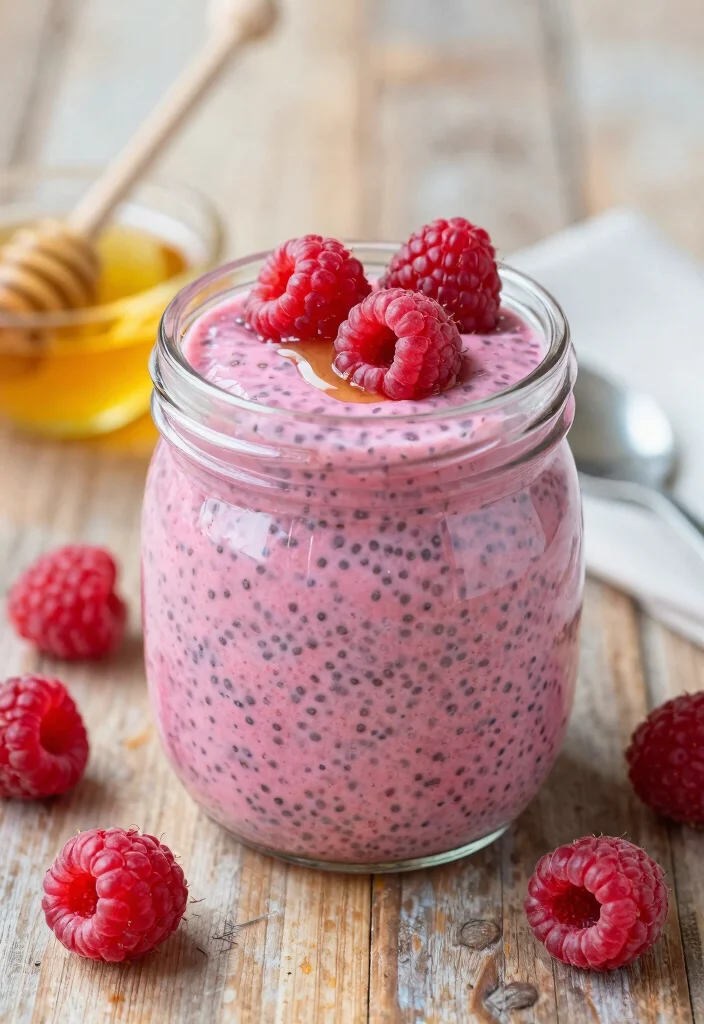 16 Vanilla Chia Pudding Ideas: Simple Creamy Base - 12. Raspberry Vanilla Chia Pudding 1