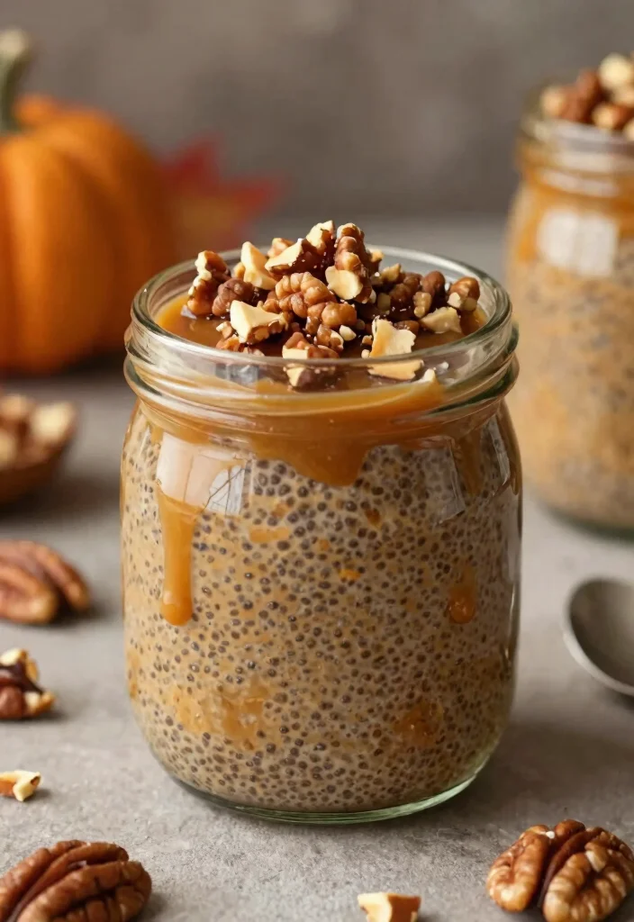 16 Vanilla Chia Pudding Ideas: Simple Creamy Base - 13. Caramel Pecan Chia Pudding 1