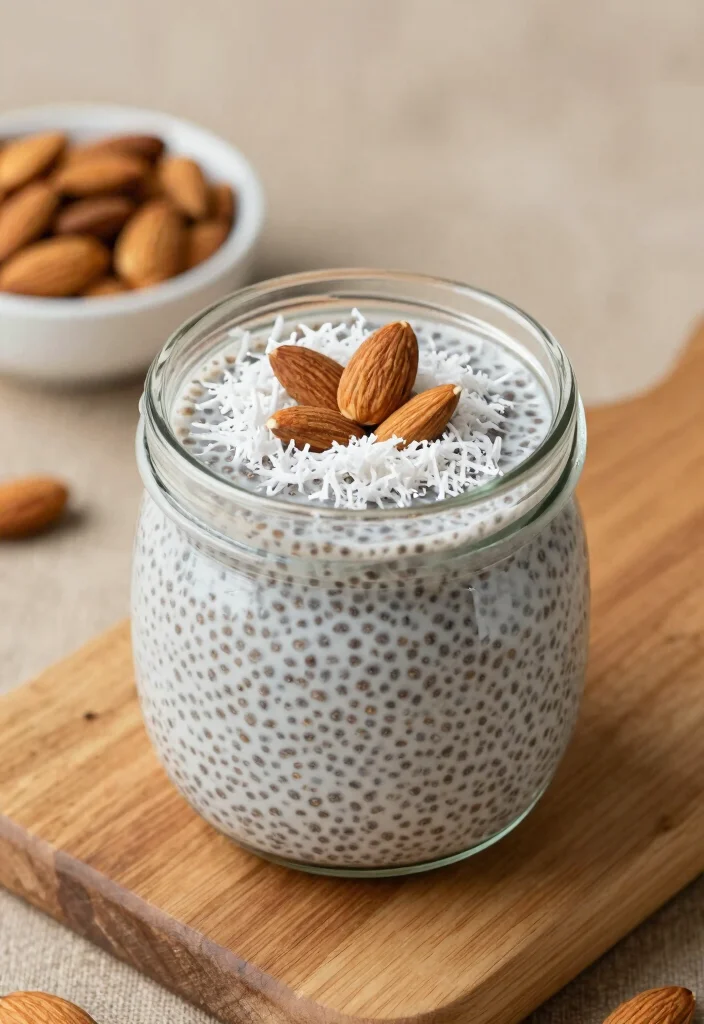 16 Vanilla Chia Pudding Ideas: Simple Creamy Base - 9. Almond Joy Chia Pudding 1