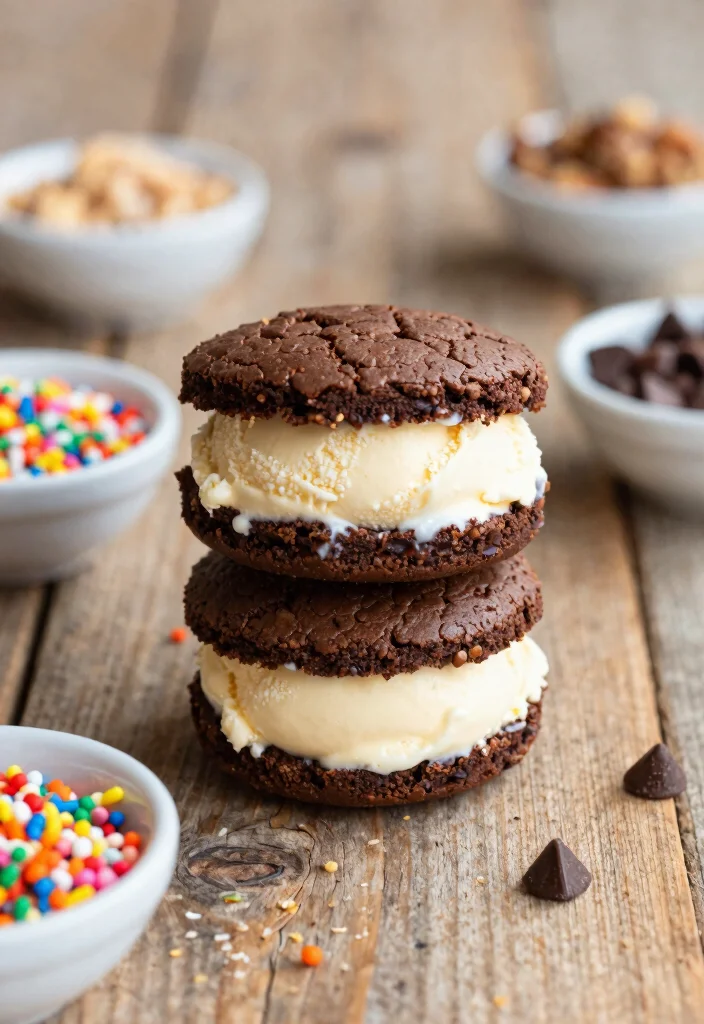 17 Brownie Mix Desserts Ideas: Easy Upgraded Treats - 3. Brownie Ice Cream Sandwiches 1
