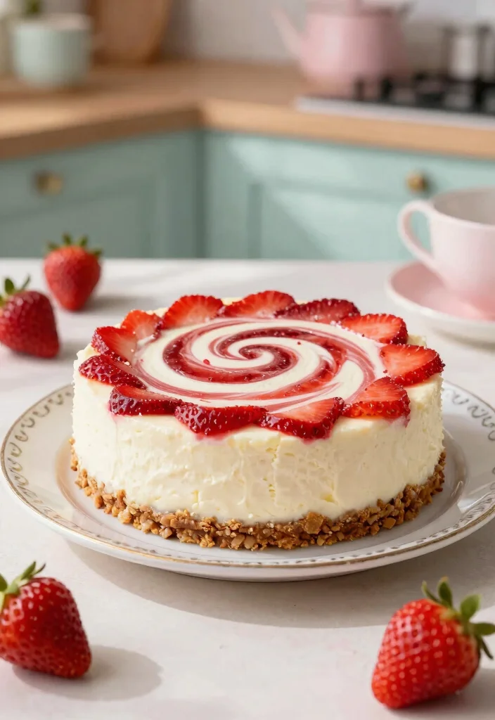 17 Cheesecake Filling Recipe Ideas: Smooth Versatile Base - 4. Strawberry Swirl Cheesecake Filling 1