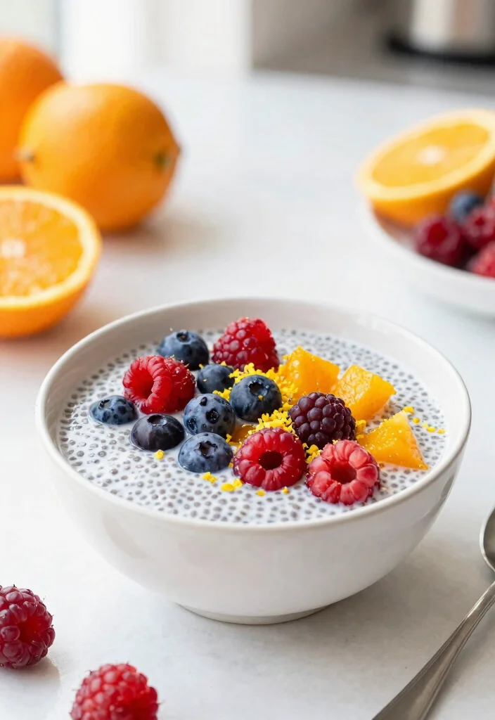 17 Chia Pudding Breakfast Ideas for Easy Healthy Starts - 16. Citrus Berry Chia Pudding 1