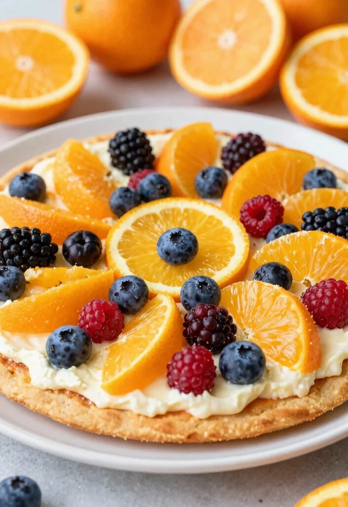 17 Easy Fruit Pizza Ideas Colorful Crowd Pleasers - 14. Citrus Berry Medley 1