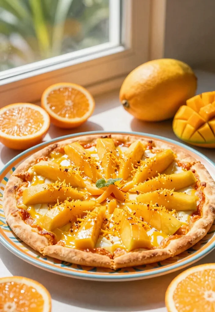 17 Easy Fruit Pizza Ideas Colorful Crowd Pleasers - 5. Mango Citrus Sensation 1