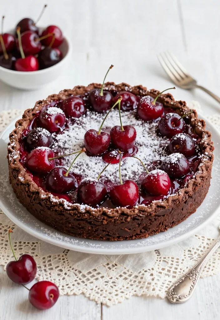 17 Fudge Brownie Pie Ideas: Rich Decadent Dessert - 13. Cherry Jubilee Fudge Brownie Pie 1