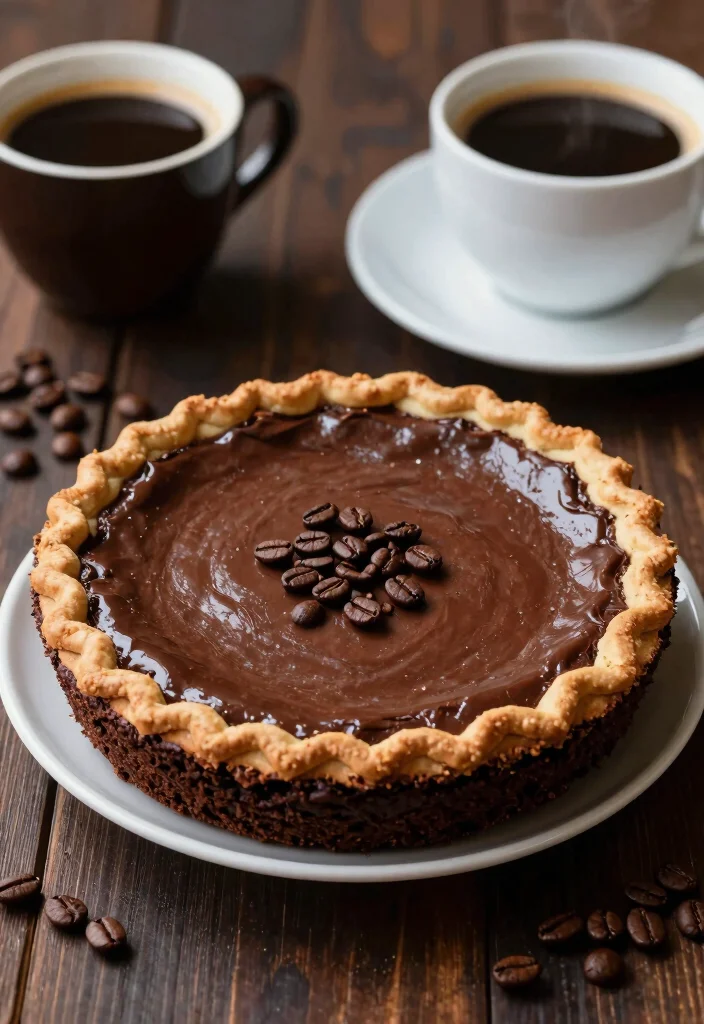 17 Fudge Brownie Pie Ideas: Rich Decadent Dessert - 15. Mocha Fudge Brownie Pie 1