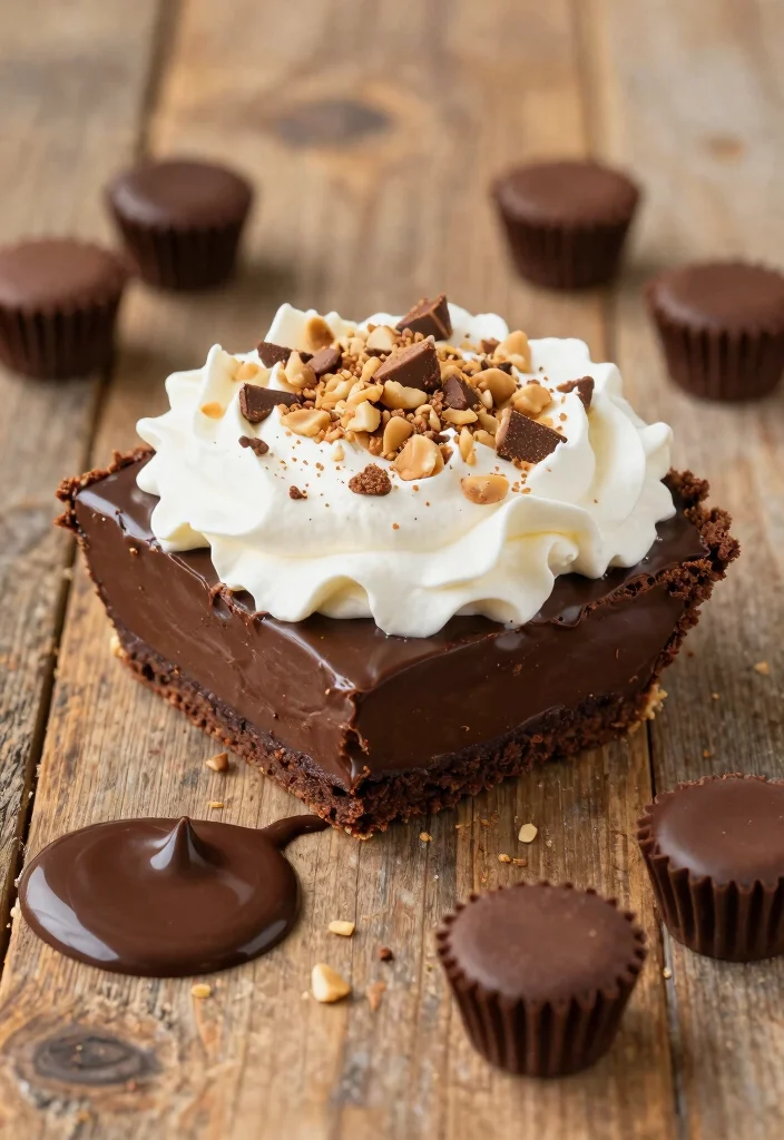 17 Fudge Brownie Pie Ideas: Rich Decadent Dessert - 3. Peanut Butter Cup Fudge Brownie Pie 1