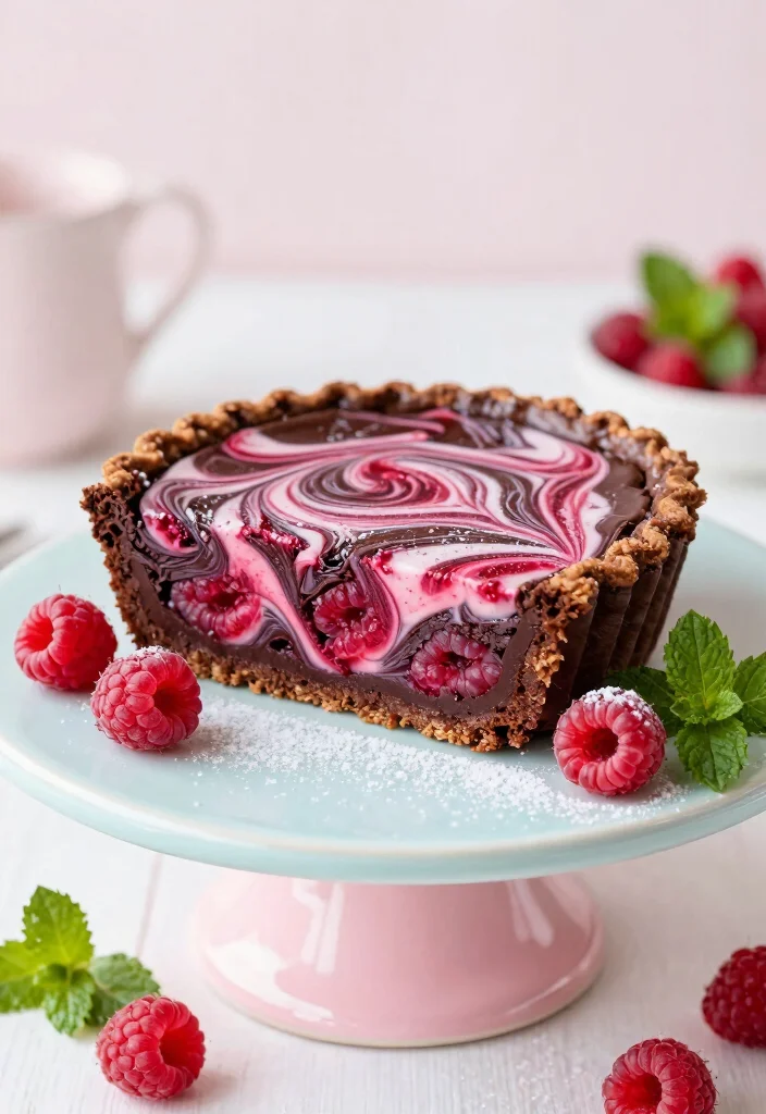 17 Fudge Brownie Pie Ideas: Rich Decadent Dessert - 6. Raspberry Swirl Fudge Brownie Pie 1
