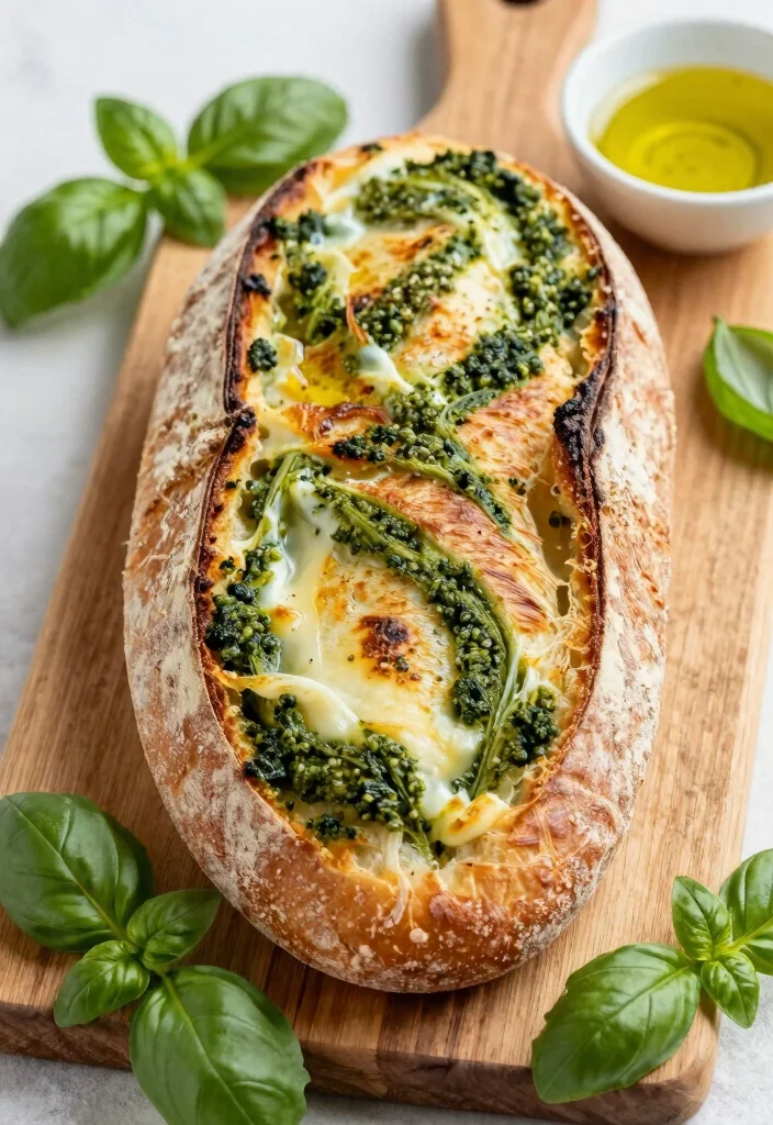 17 Italian Herb and Cheese Sourdough Bread Ideas Bakery Style - 10. Pesto and Provolone Perfection 1