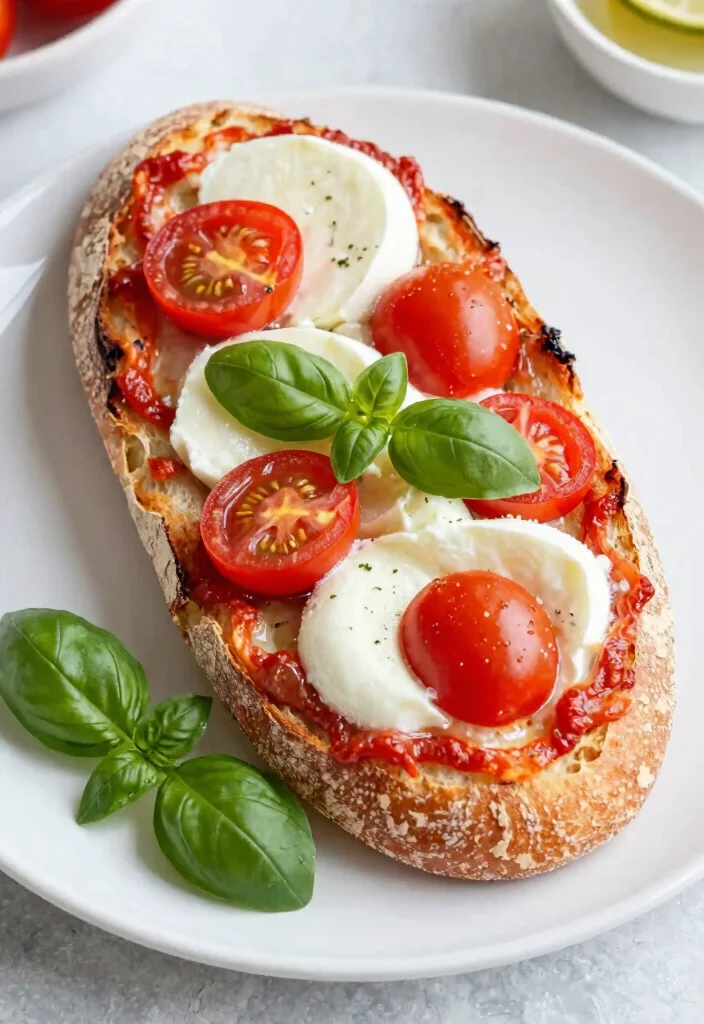 17 Italian Herb and Cheese Sourdough Bread Ideas Bakery Style - 14. Tomato and Mozzarella Margherita 1