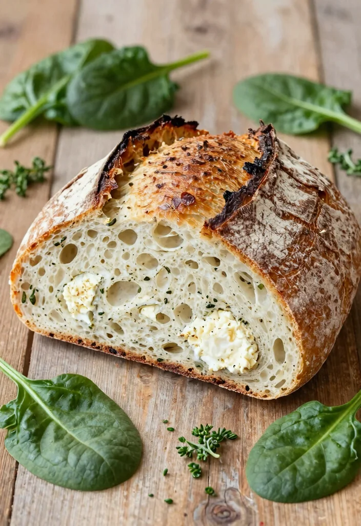 17 Italian Herb and Cheese Sourdough Bread Ideas Bakery Style - 15. Herbed Ricotta and Spinach 1