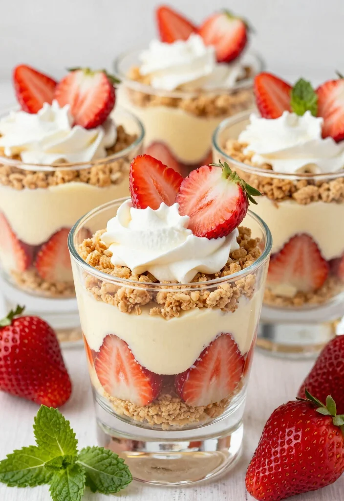 17 Strawberry Shortcake Cheesecake Ideas Fruity Creamy Layers - 4. Strawberry Shortcake Cheesecake Parfaits 1