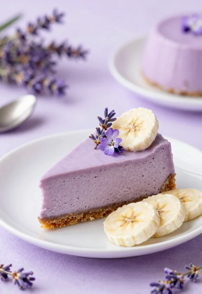 18 Banana Pudding Cheesecake Ideas: Creamy Southern Fusion - 18. Lavender Banana Pudding Cheesecake 1