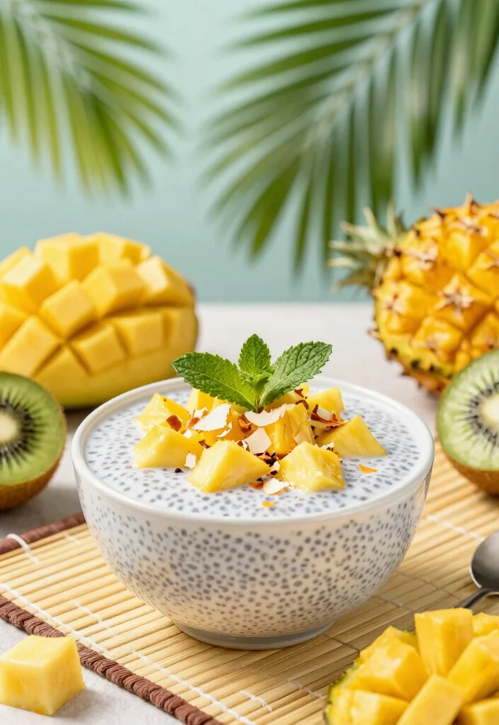 18 High Protein Chia Seed Pudding Ideas Filling Healthy Bowls - 1. Tropical Pineapple Coconut Chia Pudding 1