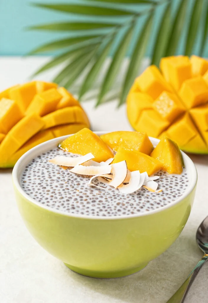 18 High Protein Chia Seed Pudding Ideas Filling Healthy Bowls - 11. Mango Coconut Chia Pudding 1