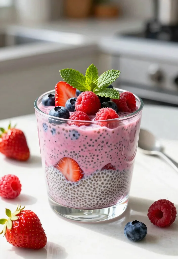 18 High Protein Chia Seed Pudding Ideas Filling Healthy Bowls - 4. Berry Bliss Chia Pudding 1