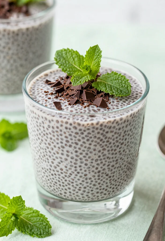 18 High Protein Chia Seed Pudding Ideas Filling Healthy Bowls - 7. Mint Chocolate Chip Chia Pudding 1