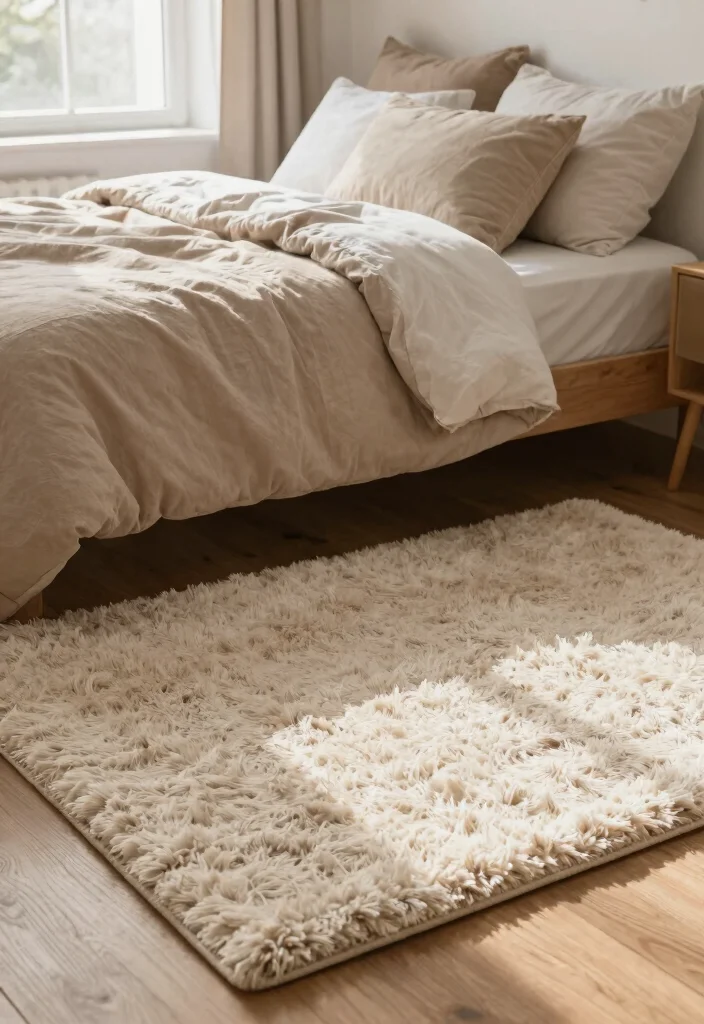 15 Bedroom Rug Aesthetic Ideas That Elevate Your Space - 6. Textured Area Rugs for Added Comfort 1