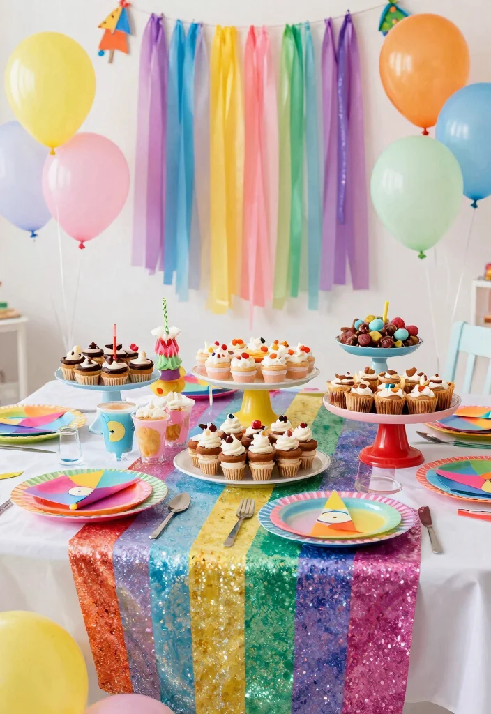 15 Stand de Glitter Para Fiestas Ideas With Sparkly Fun - 2. Whimsical Rainbow Glitter Stands 1