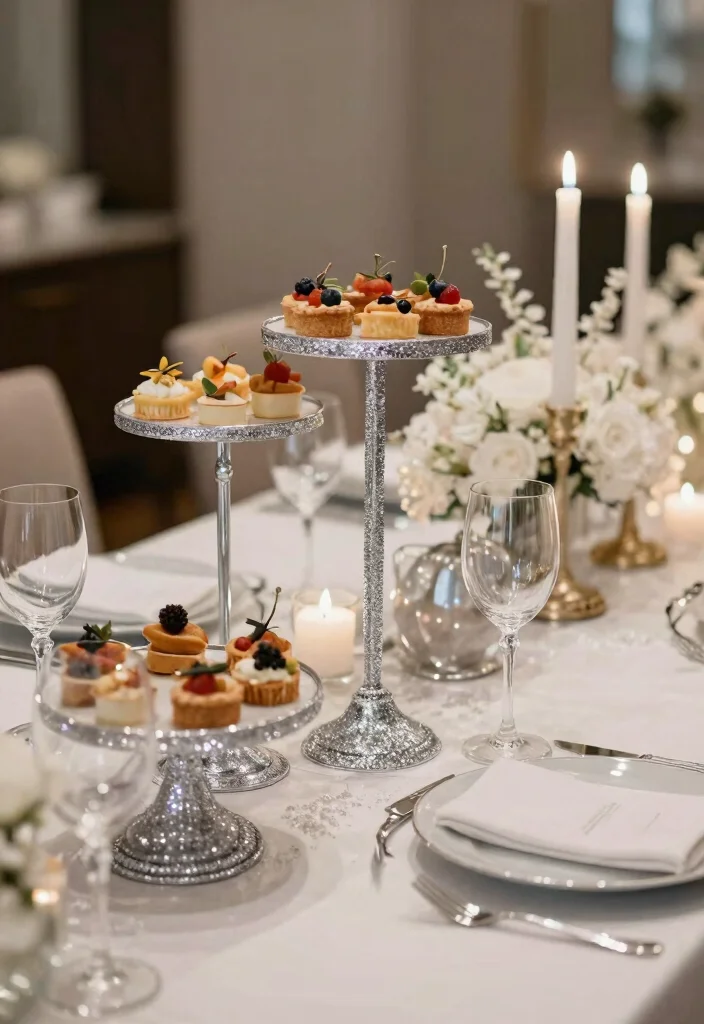 15 Stand de Glitter Para Fiestas Ideas With Sparkly Fun - 3. Elegant Silver Glitter Stands 1