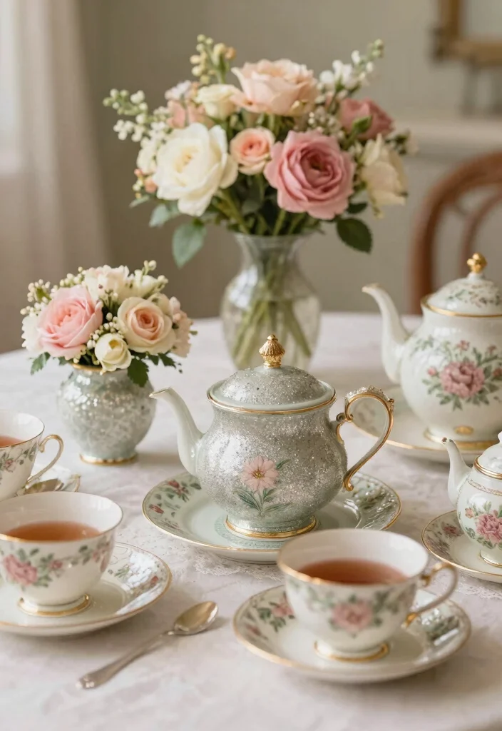 15 Stand de Glitter Para Fiestas Ideas With Sparkly Fun - 5. Vintage-Inspired Glitter Stands 1