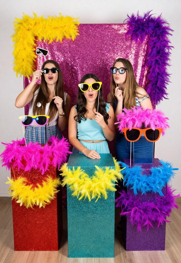15 Stand de Glitter Para Fiestas Ideas With Sparkly Fun - 7. DIY Photo Booth Glitter Stands 1