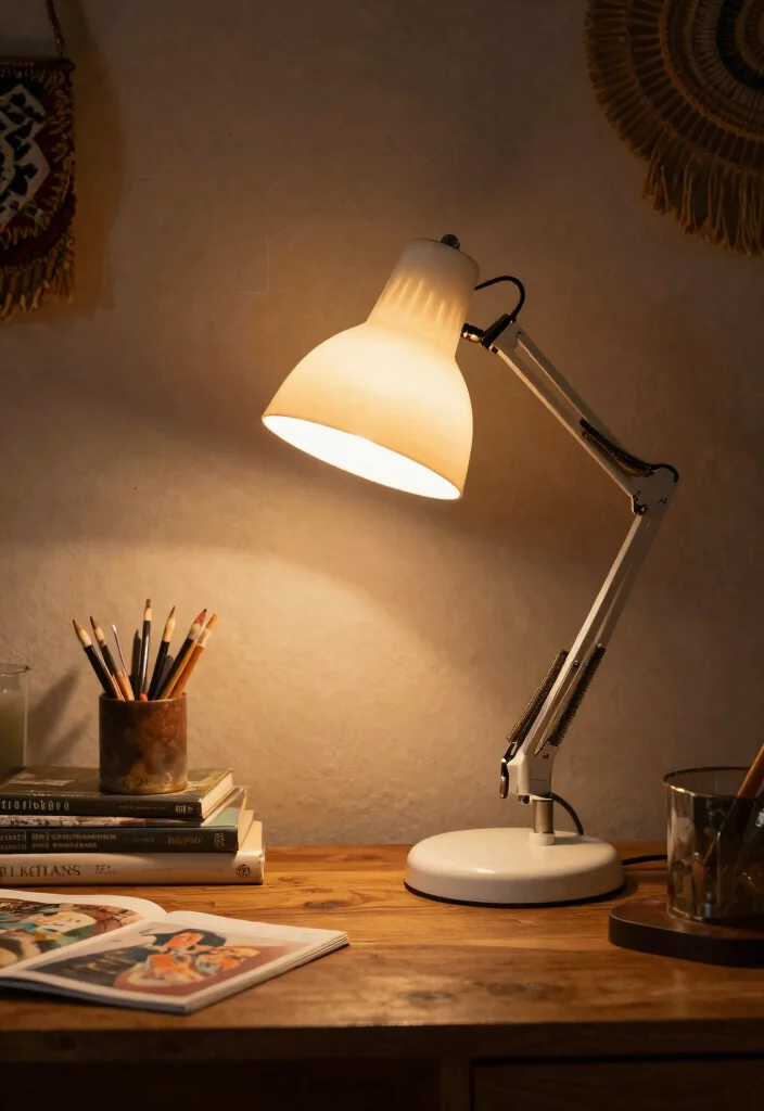 16 Aesthetic Lamp Night Ideas With Cozy Glow Vibes - 12. Retro Desk Lamp 1