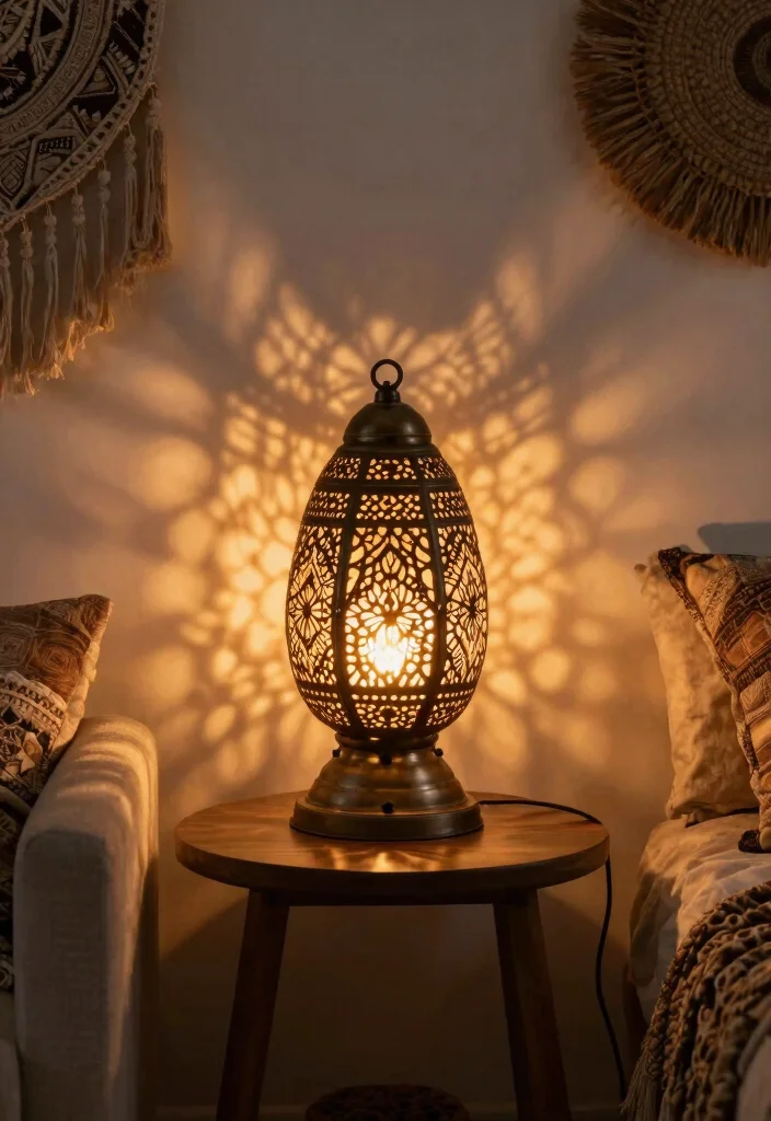 16 Aesthetic Lamp Night Ideas With Cozy Glow Vibes - 15. Artisan Metal Lamp 1