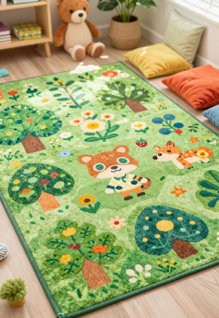 16 Animal Crossing Rug Design Ideas for a Cute Island - 1. Nature-Inspired Patterns 1