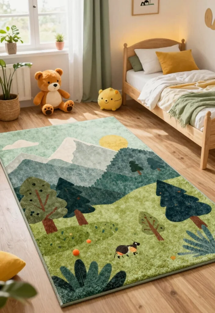 16 Animal Crossing Rug Design Ideas for a Cute Island - 12. Outdoor-Inspired Rugs 1