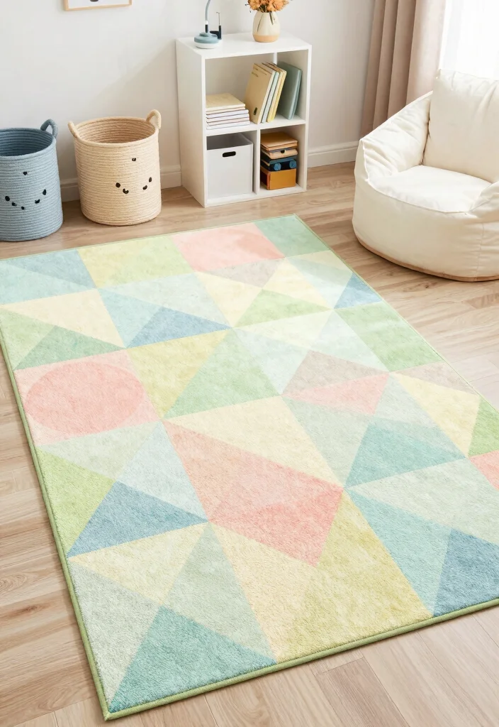 16 Animal Crossing Rug Design Ideas for a Cute Island - 3. Geometric Shapes 1