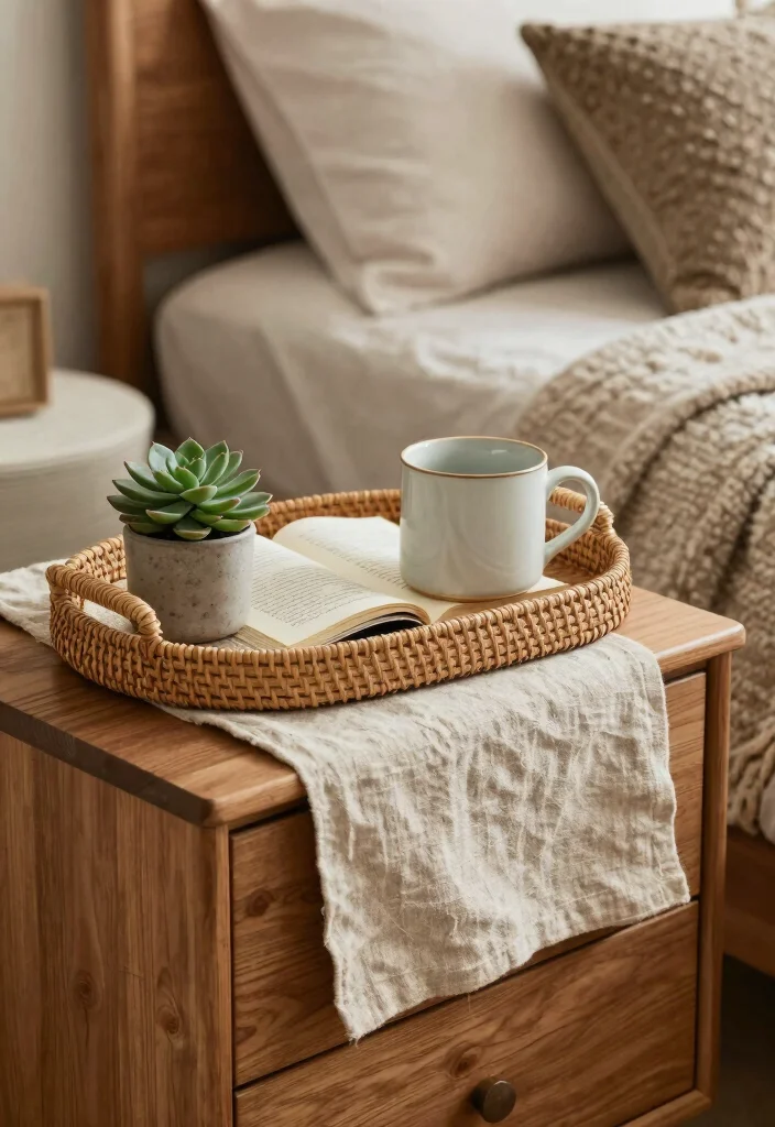 16 Nightstand Styling Ideas That Look Effortlessly Chic - 1. Layered Textures 1