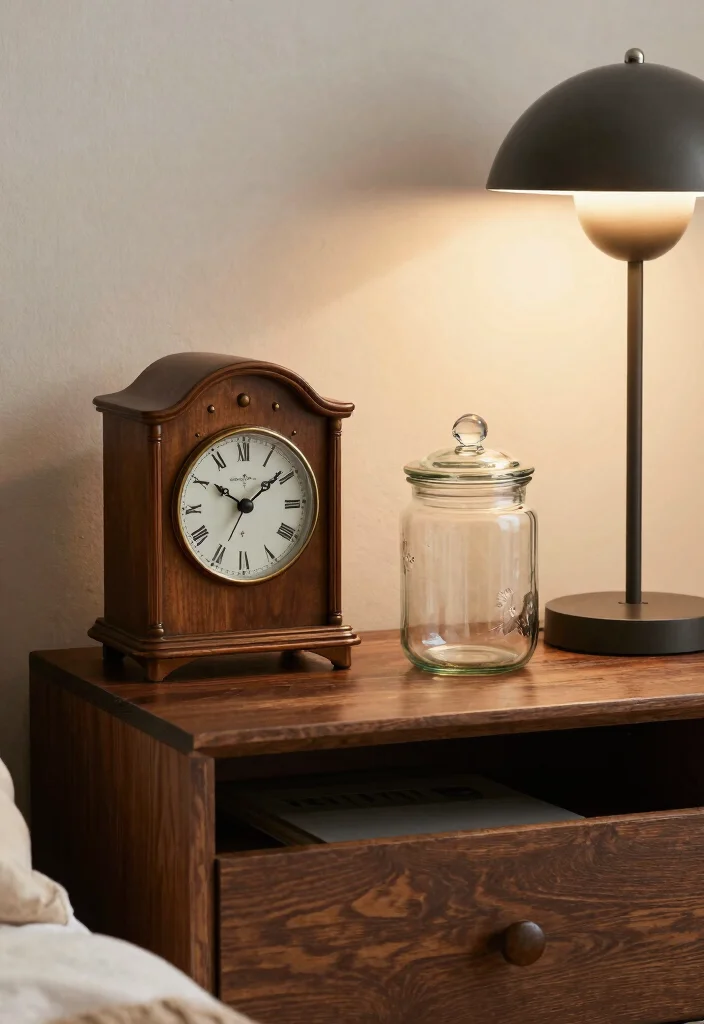 16 Nightstand Styling Ideas That Look Effortlessly Chic - 11. Vintage Finds 1